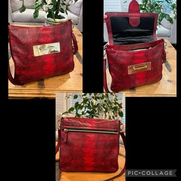 HENRI BENDEL NWOT The Whitney Lizard Messenger Bag w/ dust bag - Picture 11 of 16